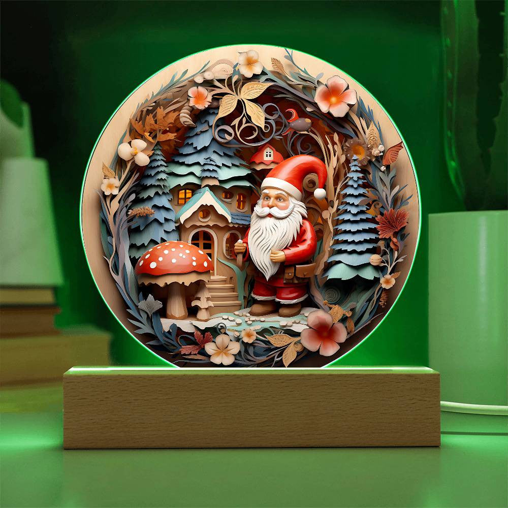 3D Santa Gnome Plaque and Ornament