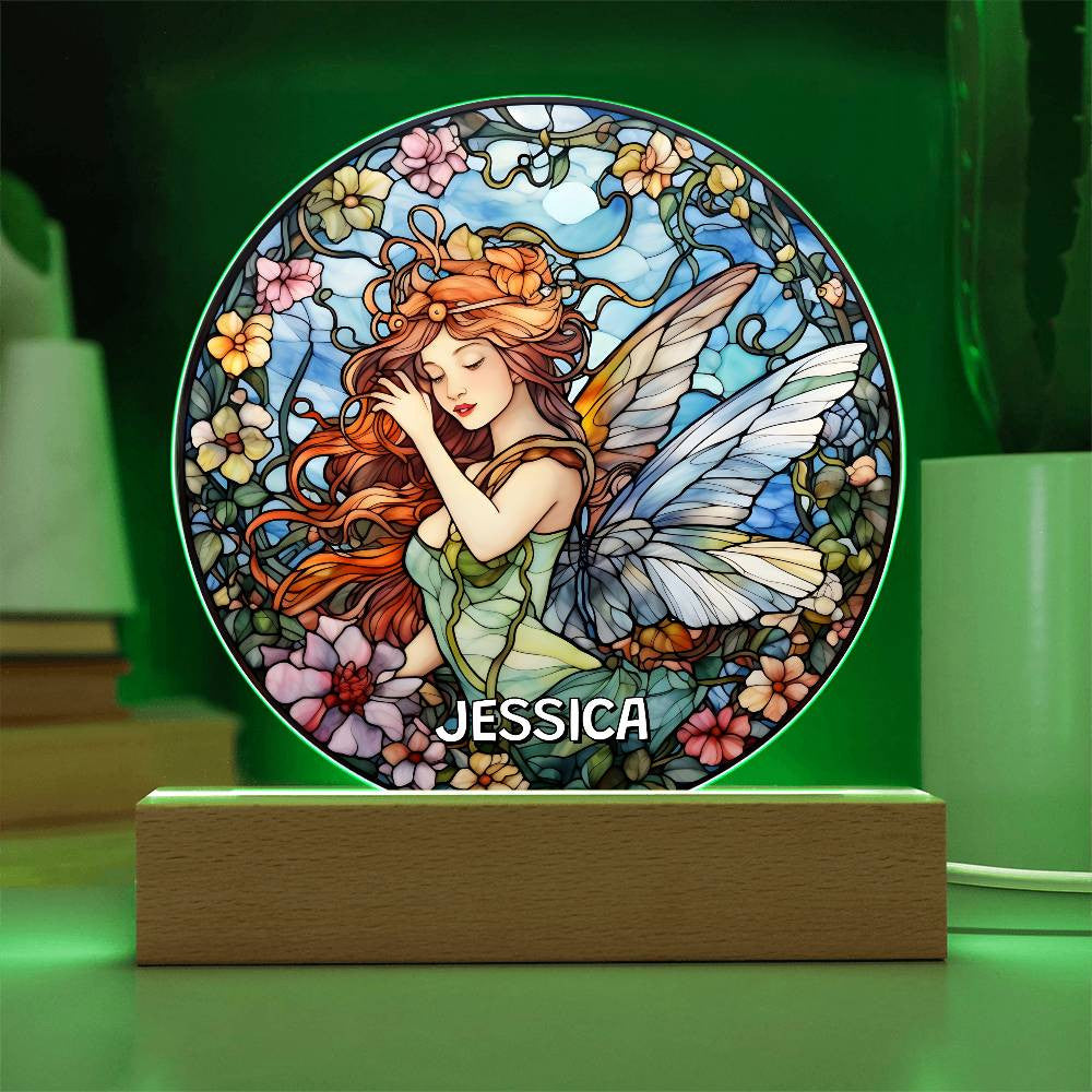 Fairy Stained Glass Style Custom Night Light