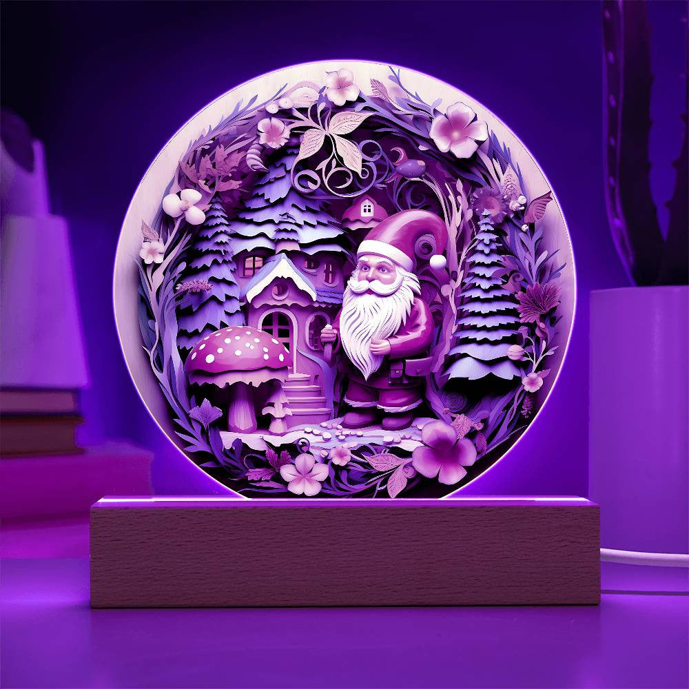 3D Santa Gnome Plaque and Ornament