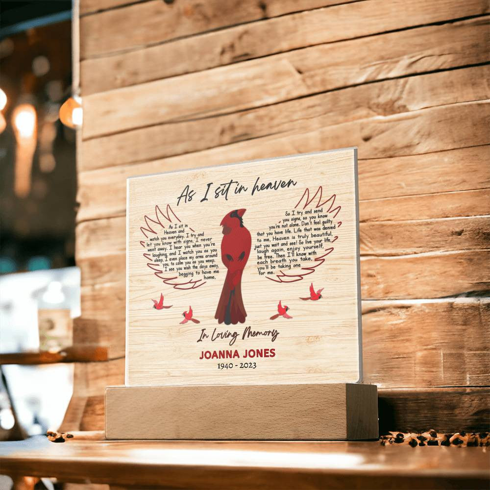 Cardinal Remembrance LED Plaque and Ornament