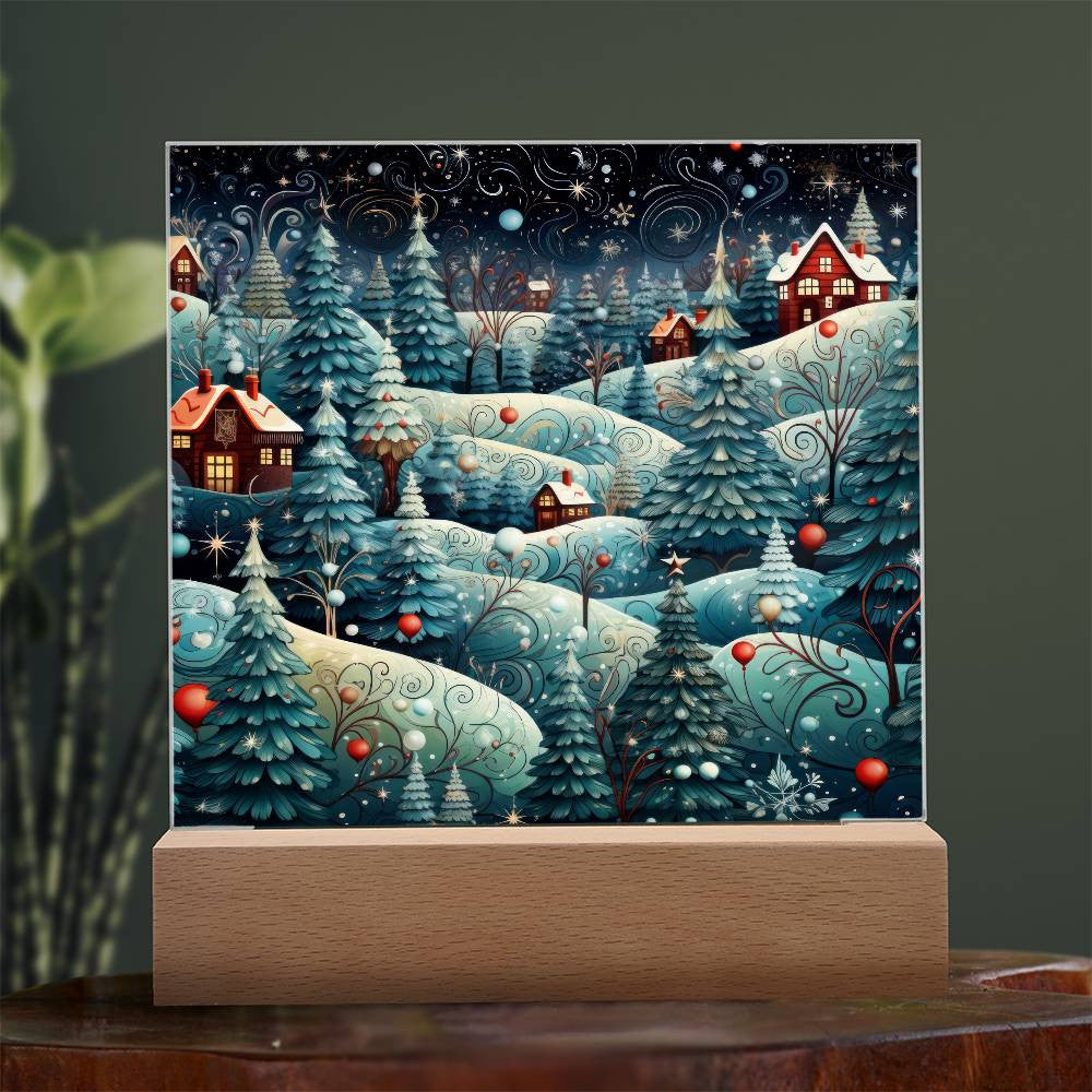 Christmas Town LED Plaque