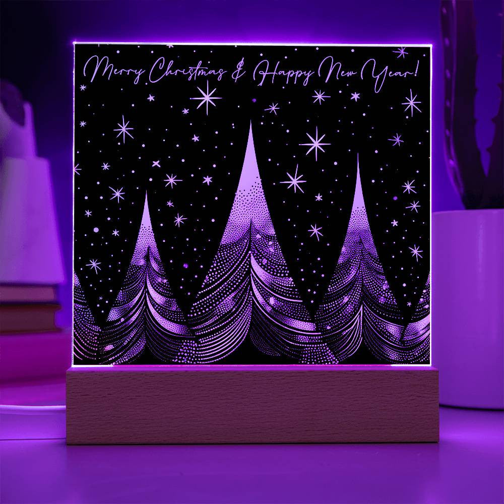 Black and Gold Christmas Trees Plaques