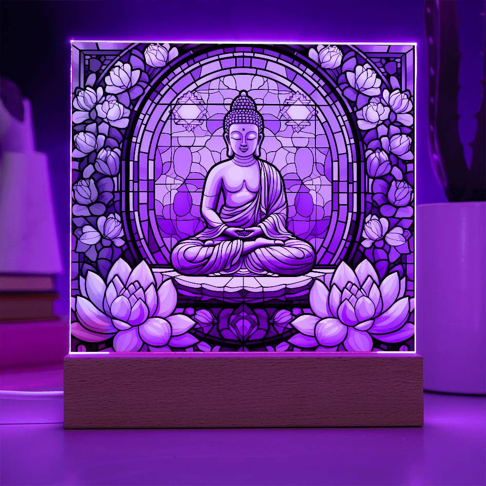 Buddha Stained Glass Style Plaque