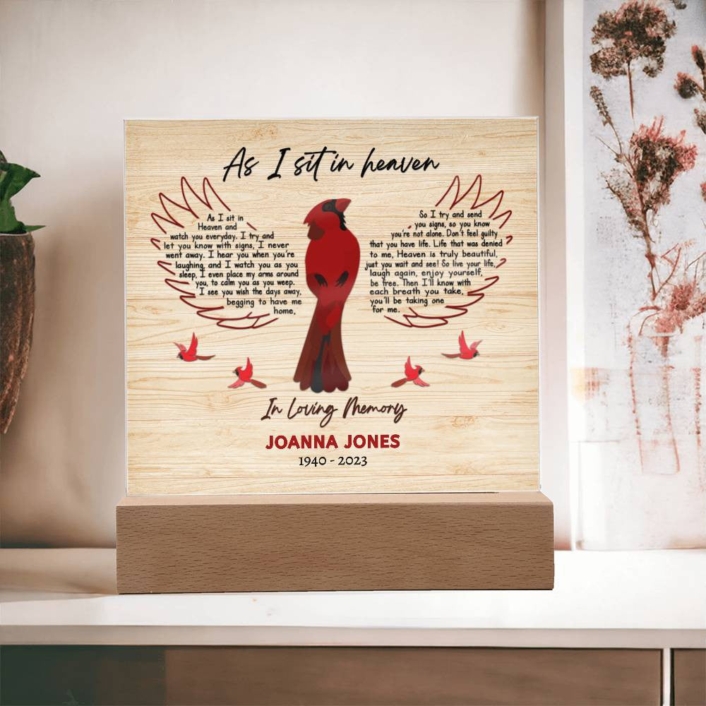 Cardinal Remembrance LED Plaque and Ornament