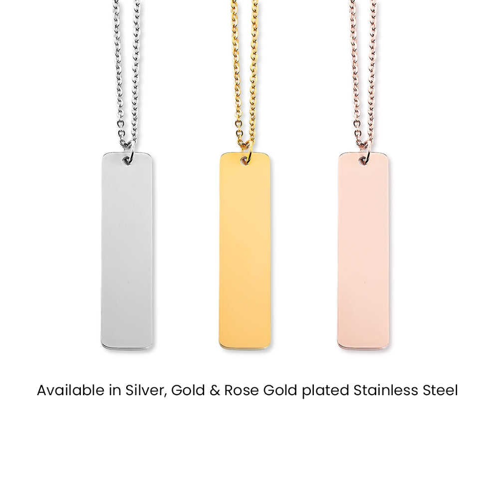 Name & Birthflower Horizontal Necklace