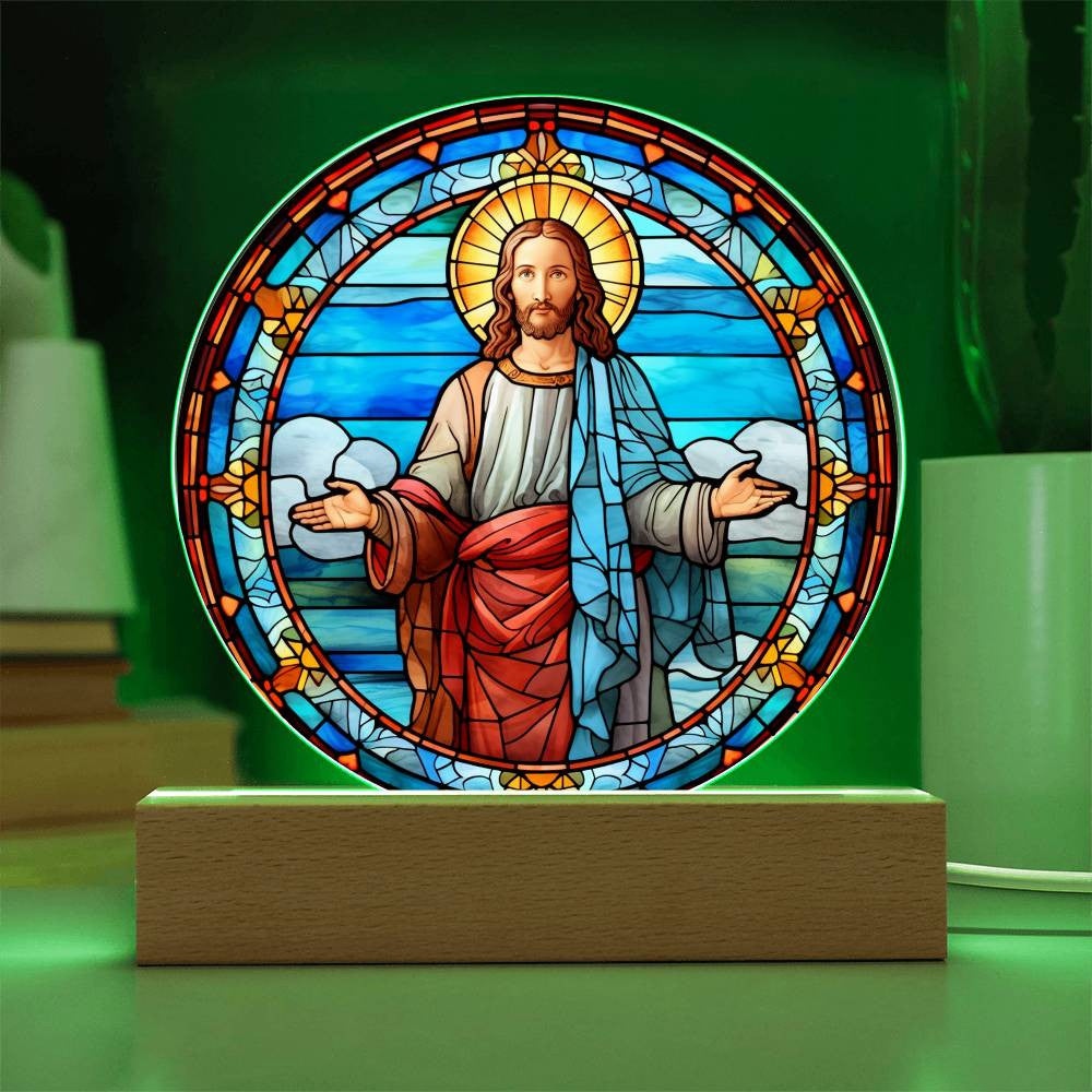Christian Stained Glass Style Plaques