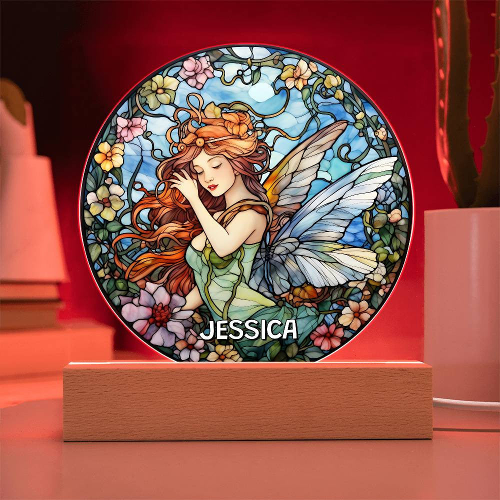 Fairy Stained Glass Style Custom Night Light