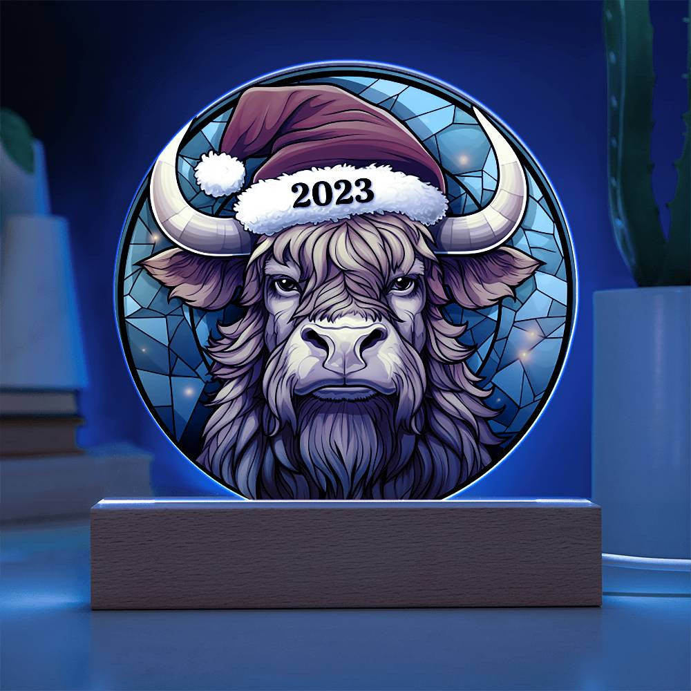 Stained Glass Highland Cow Acrylic Plaque