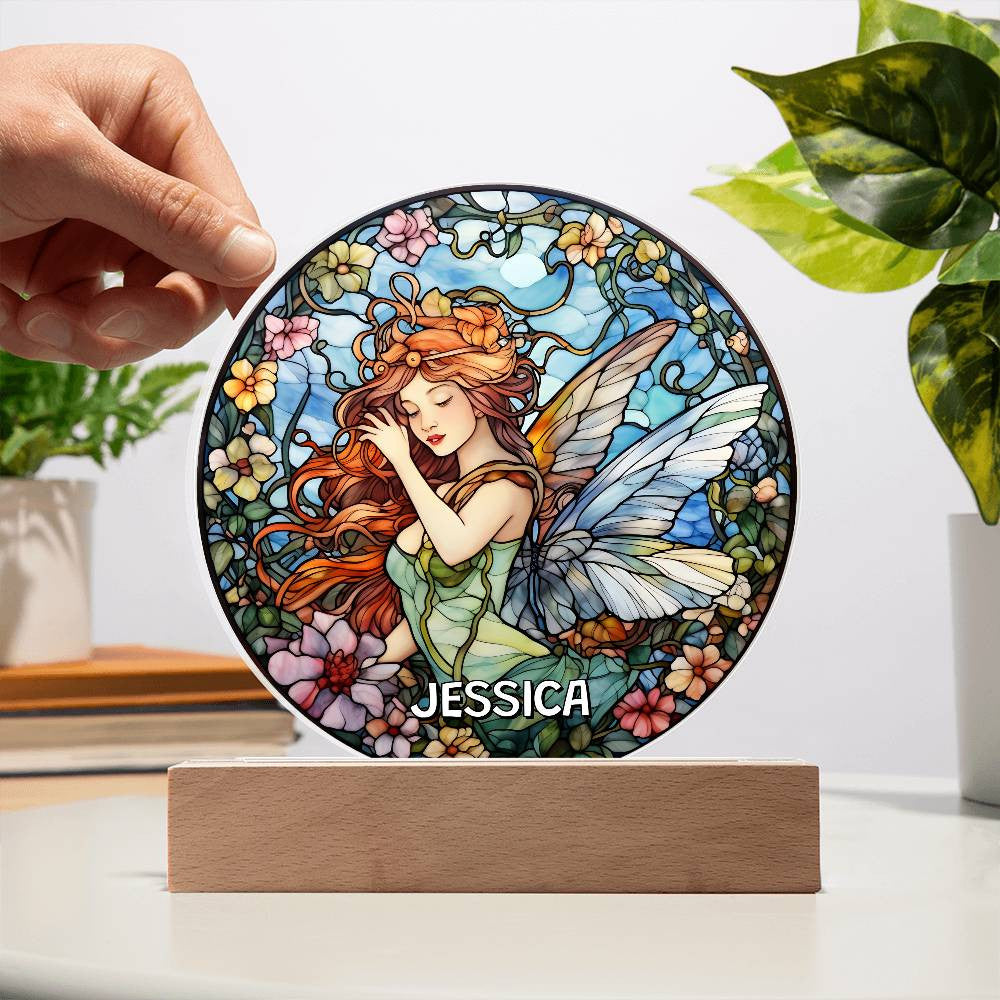Fairy Stained Glass Style Custom Night Light