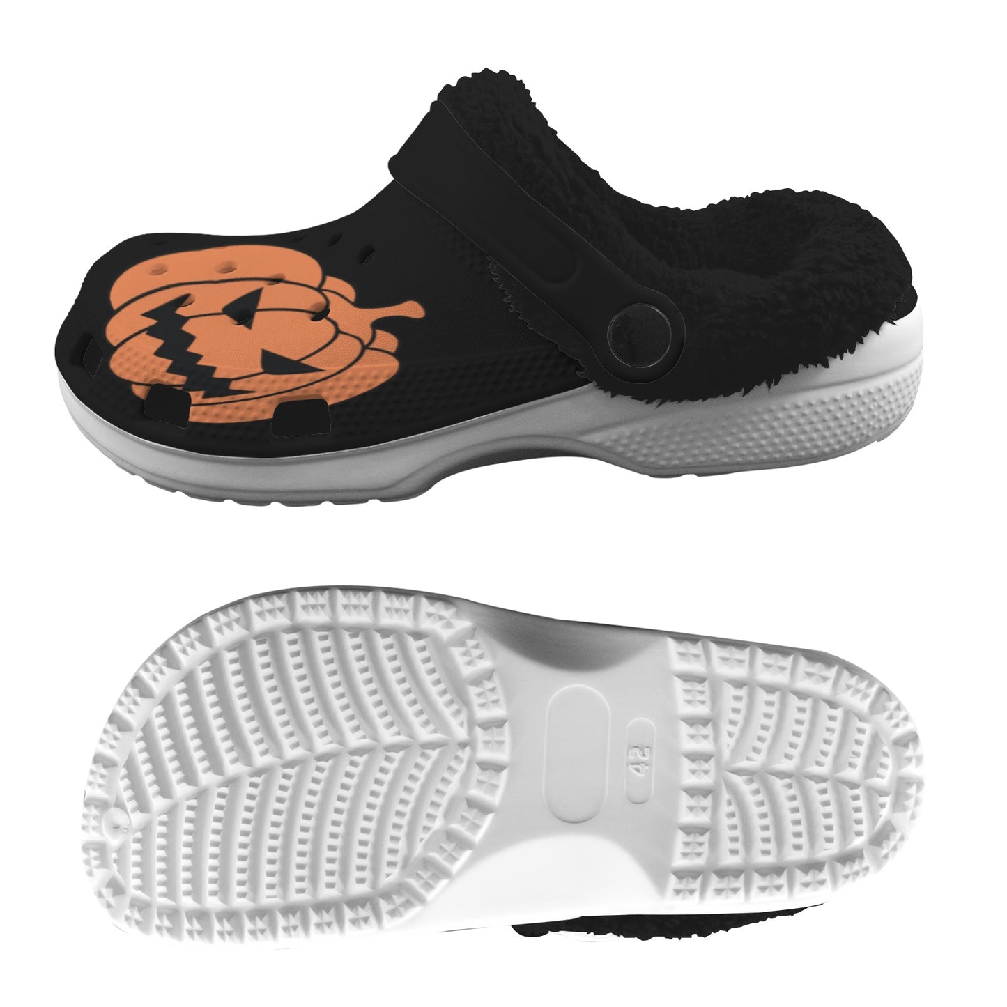 Pumpkin Fleece Lined Adult Clogs Slip on Slippers