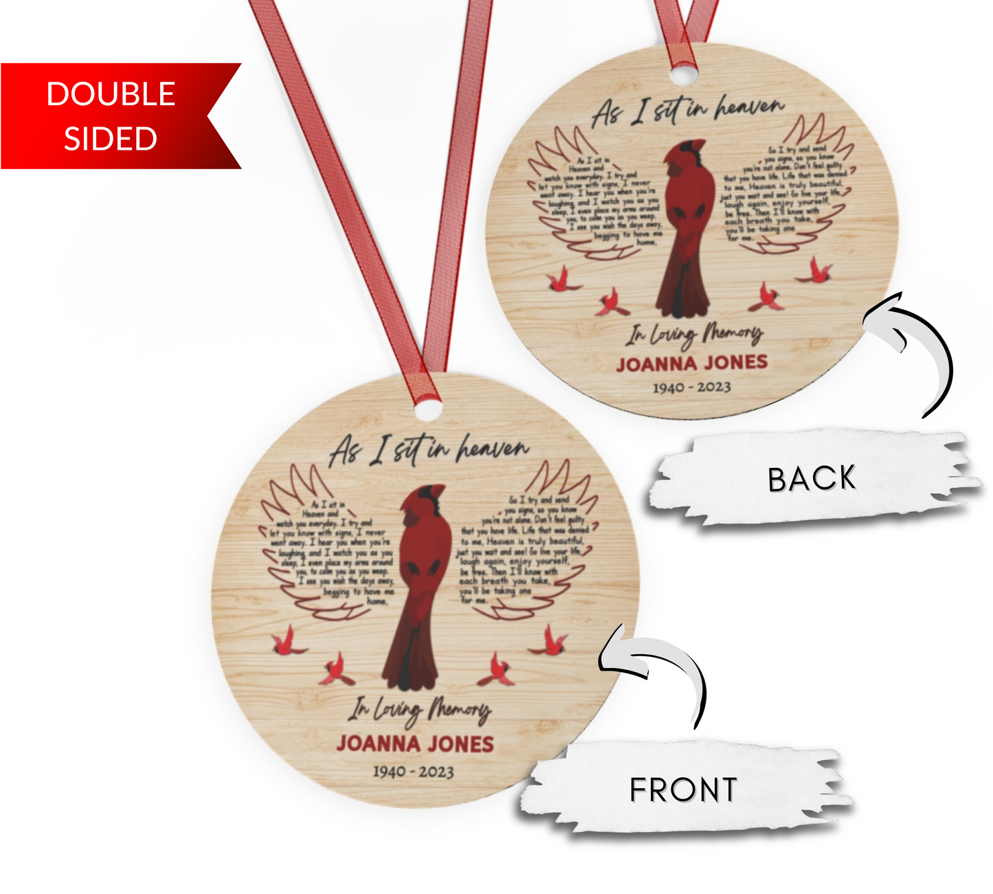 Cardinal Remembrance LED Plaque and Ornament