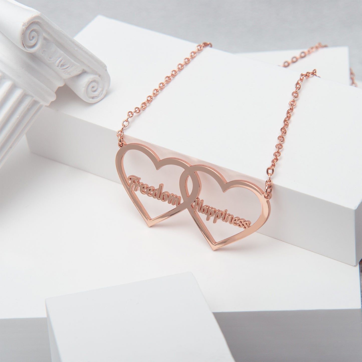 Two Hearts Name Necklace