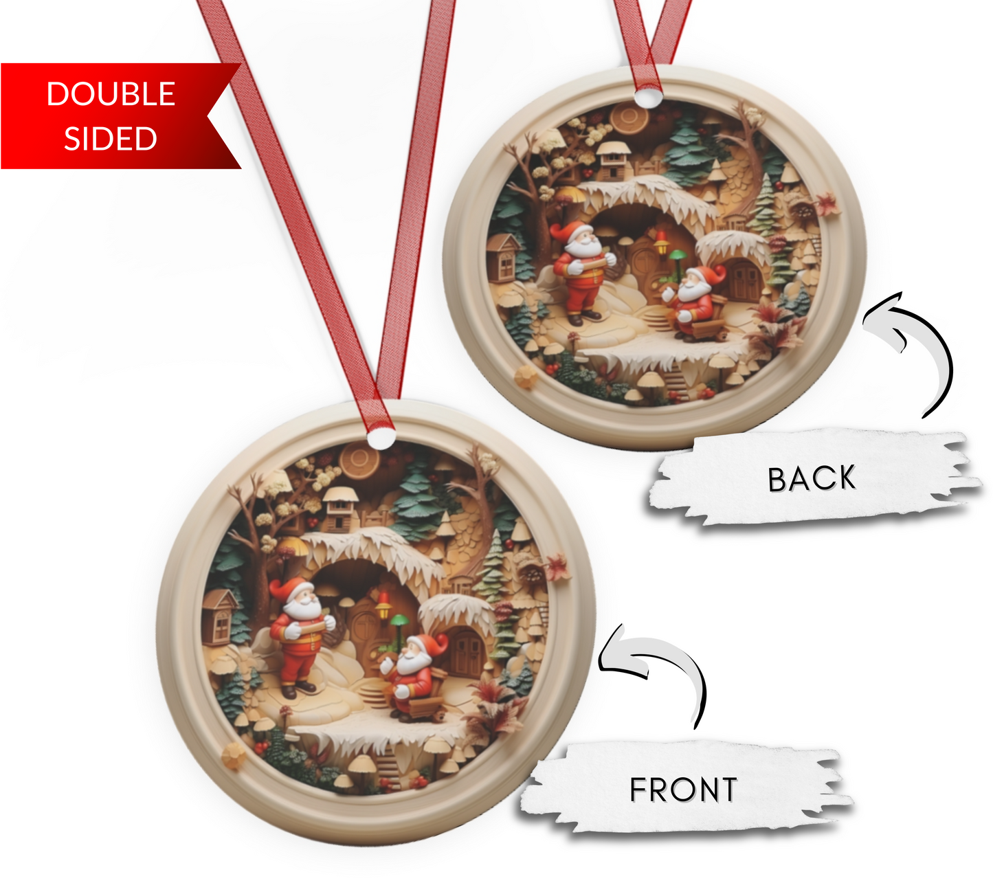 3D Christmas Gnomes Plaque and Ornament