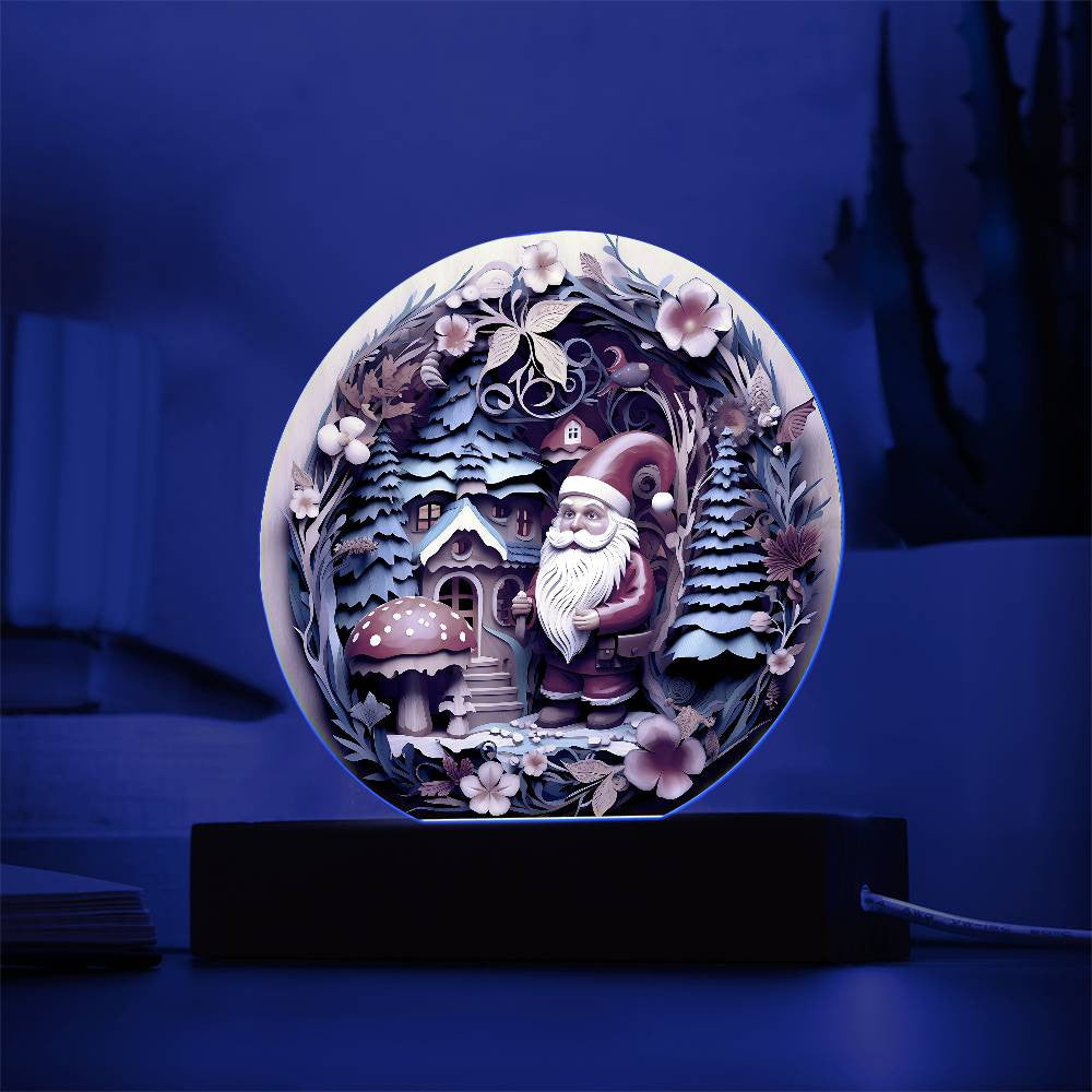 3D Santa Gnome Plaque and Ornament