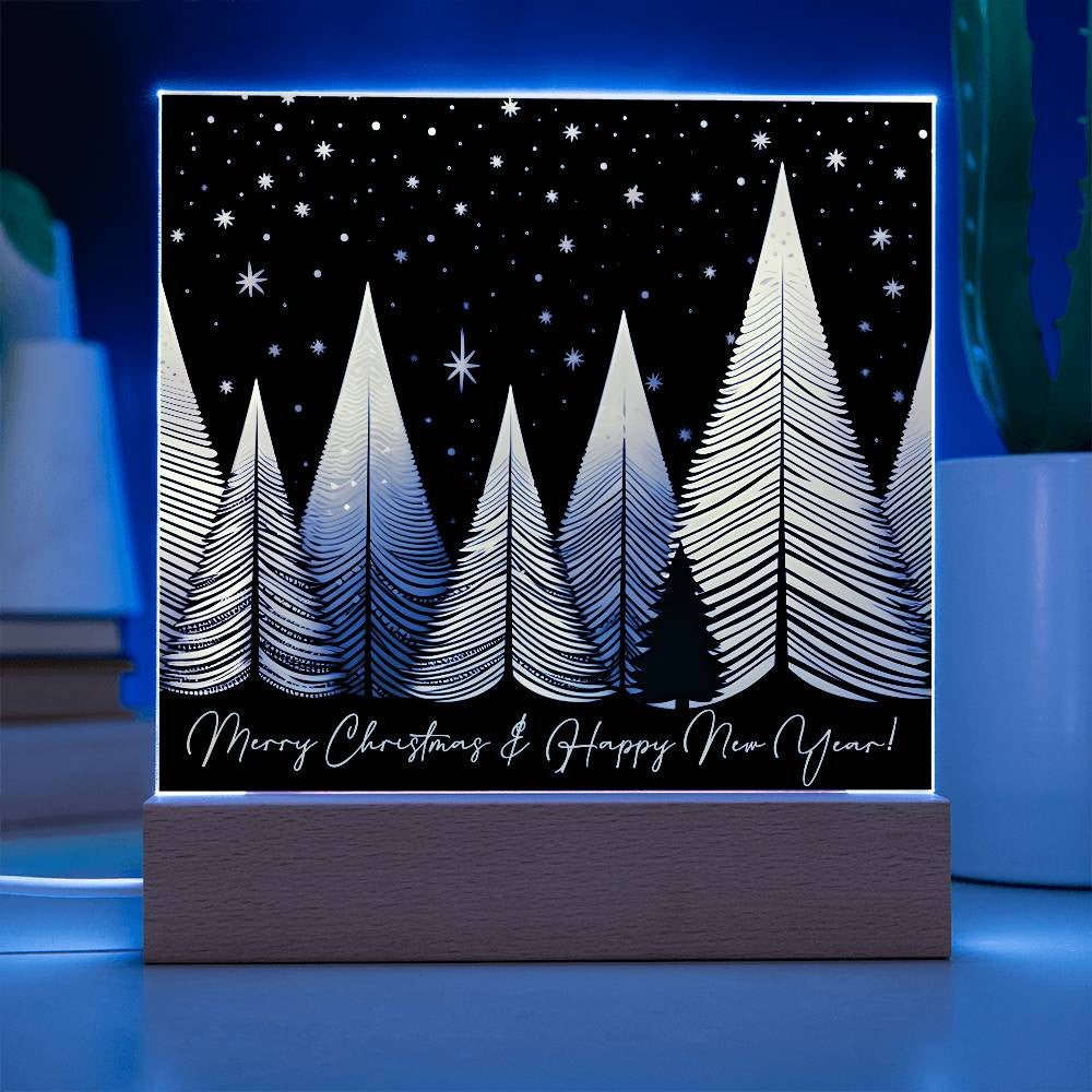 Black and Gold Christmas Trees Plaques