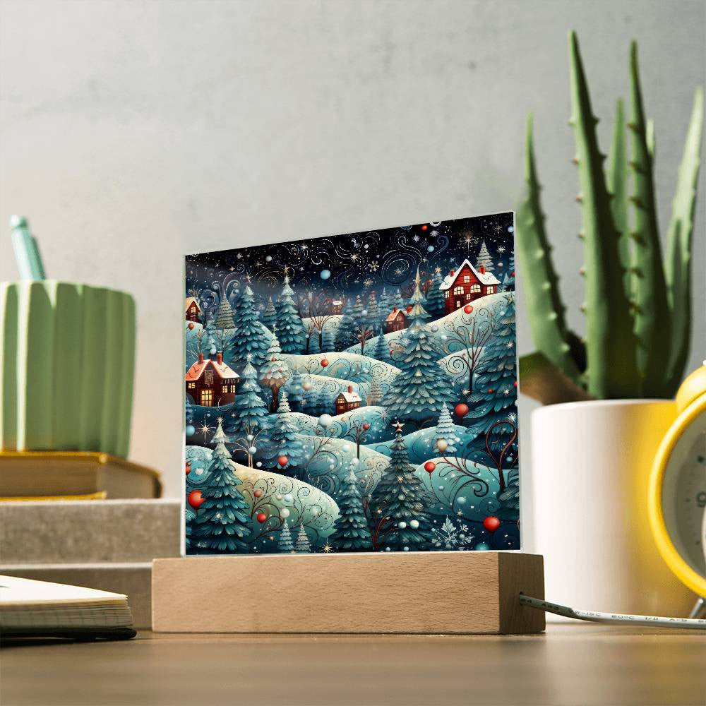 Christmas Town LED Plaque