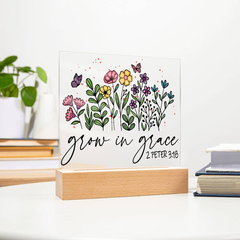 Floral Bible Verse Acrylic Plaque