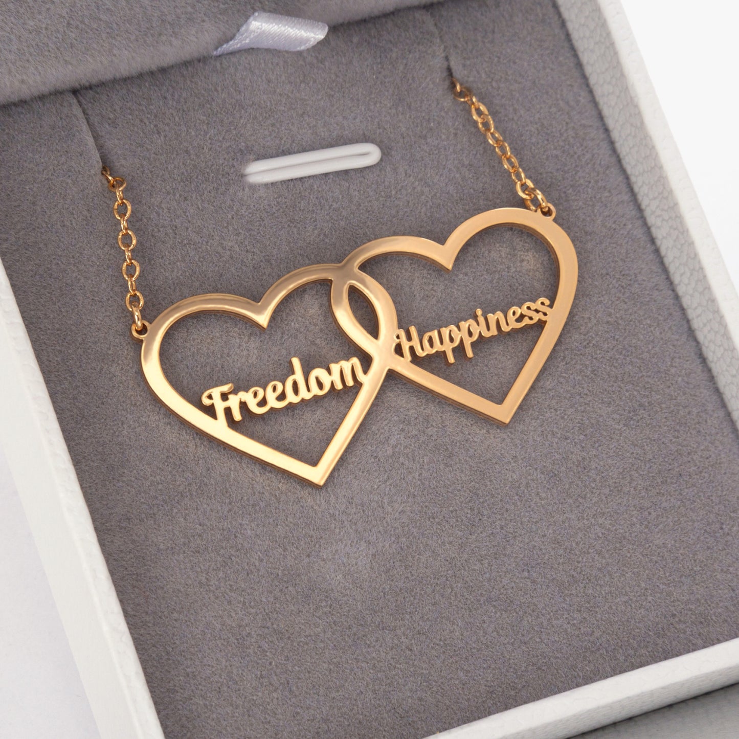 Two Hearts Name Necklace