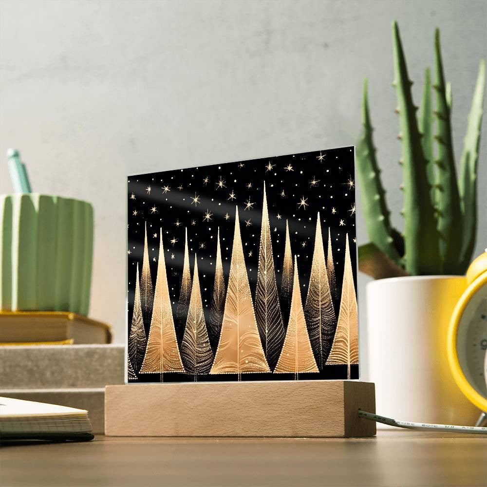 Black and Gold Trees Plaque