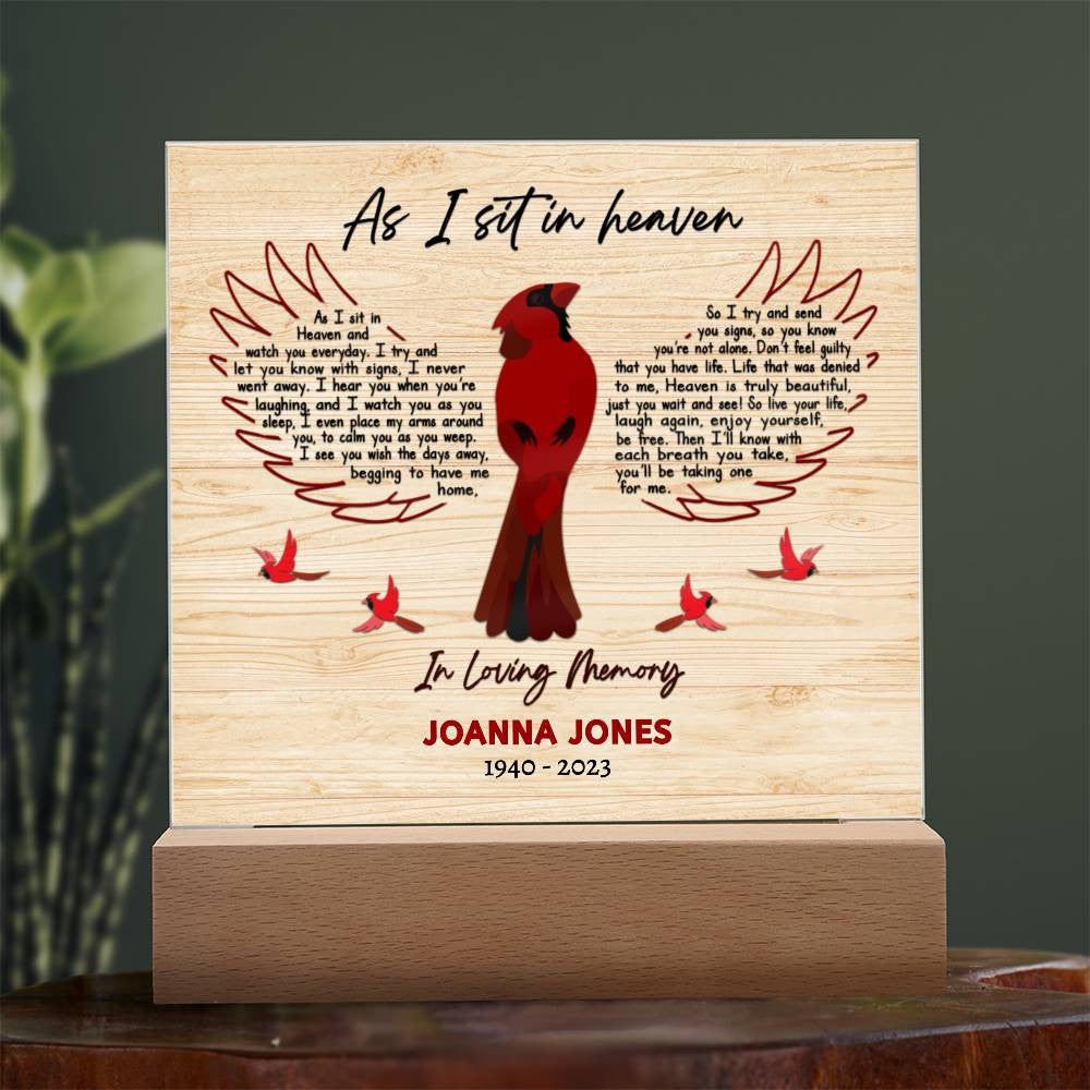 Cardinal Remembrance LED Plaque and Ornament