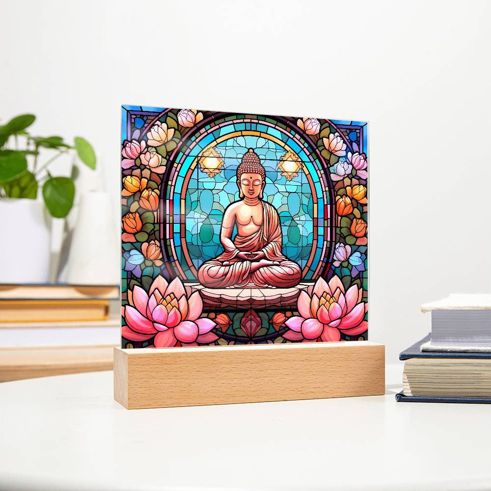 Buddha Stained Glass Style Plaque