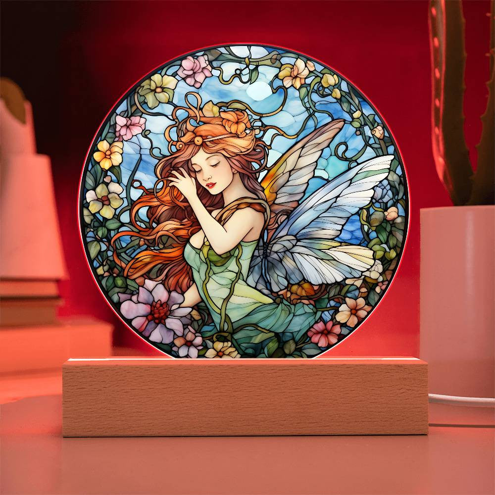 Fairy Stained Glass Style Custom Night Light