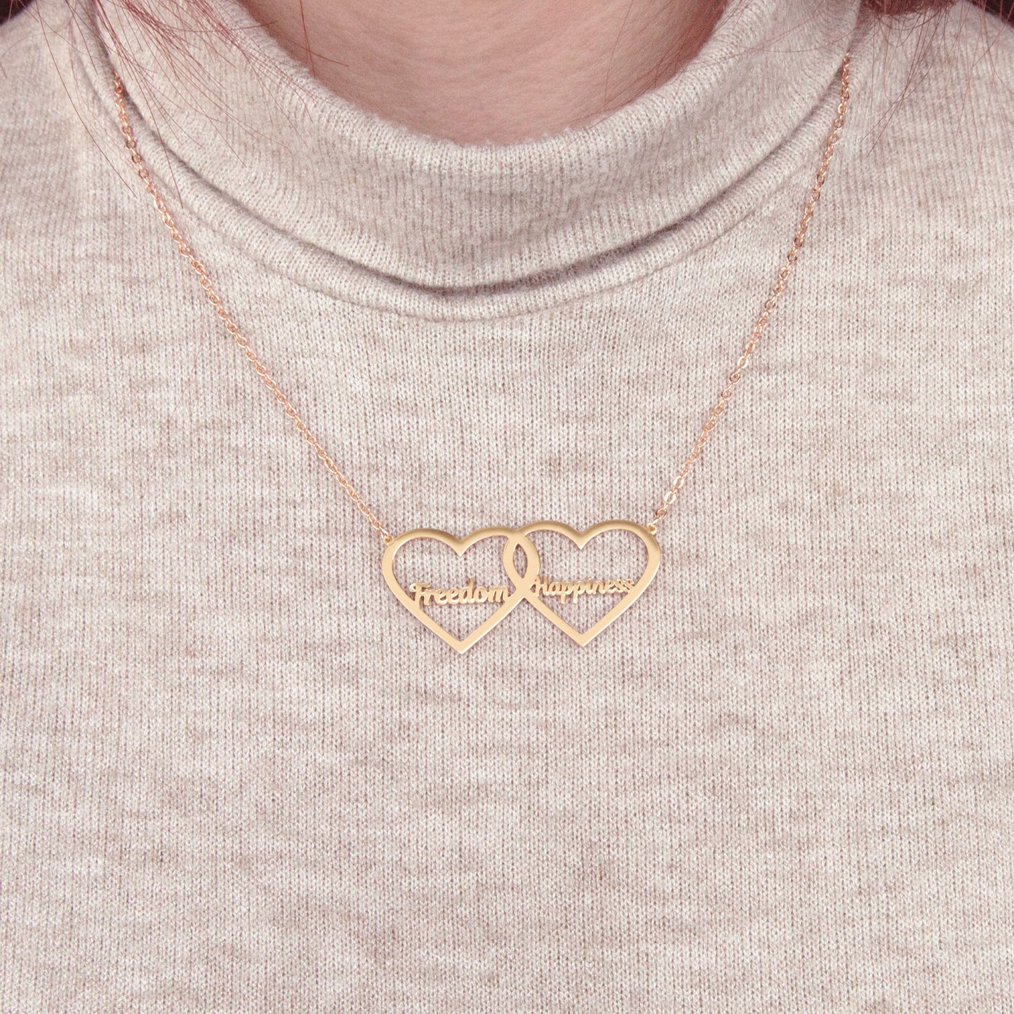 Two Hearts Name Necklace