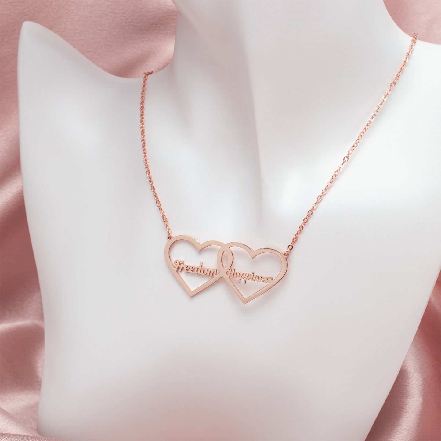 Two Hearts Name Necklace