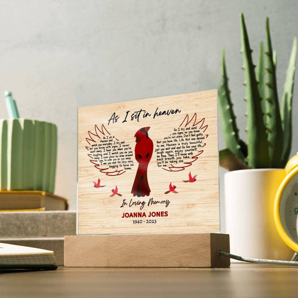 Cardinal Remembrance LED Plaque and Ornament