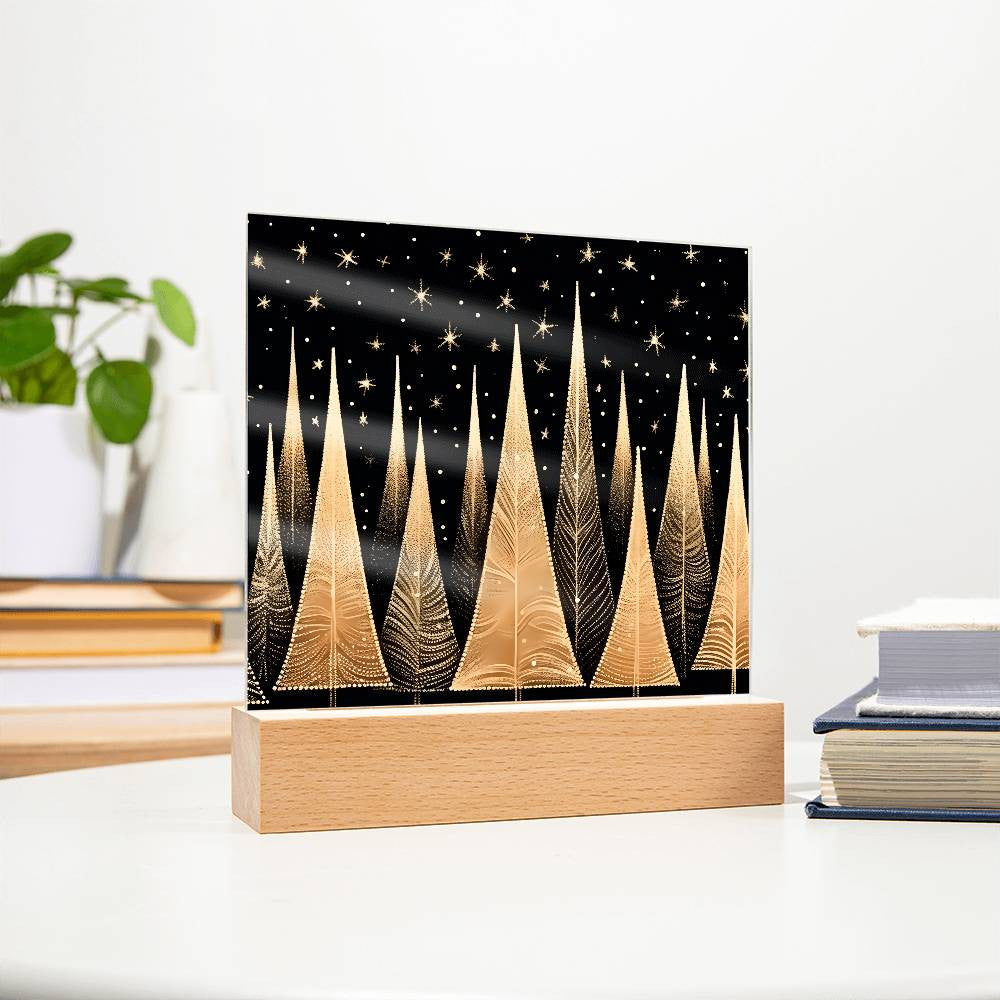 Black and Gold Trees Plaque