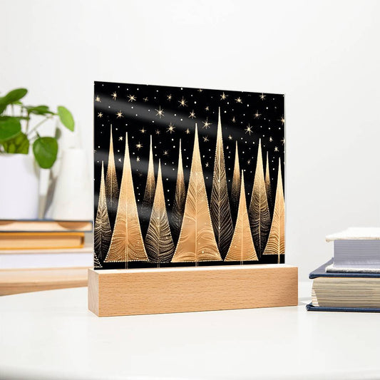 Black and Gold Trees Plaque