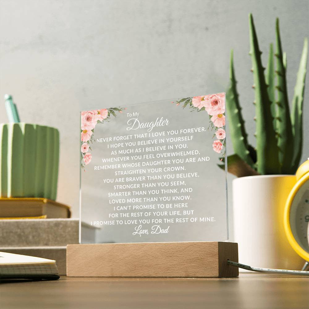 To My Daughter Love Dad Plaque