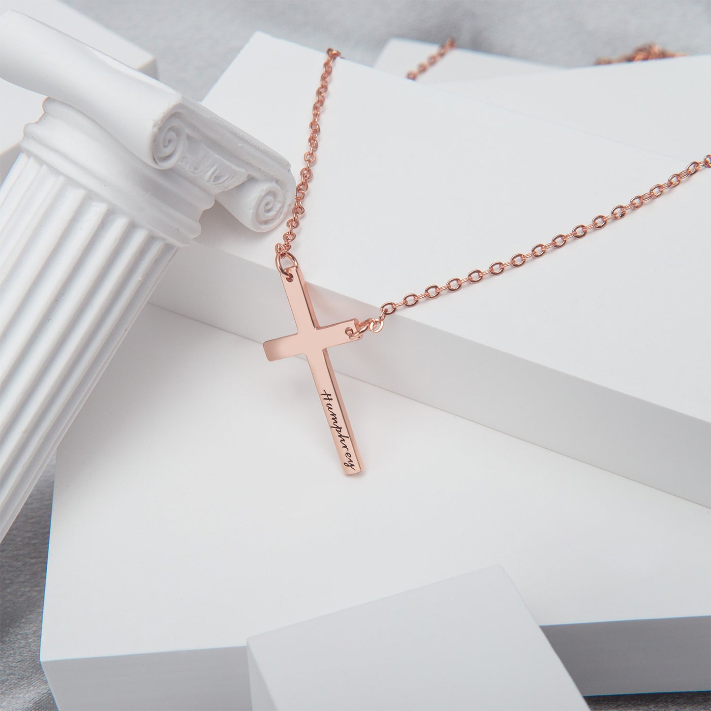 Custom Cross Name Necklace