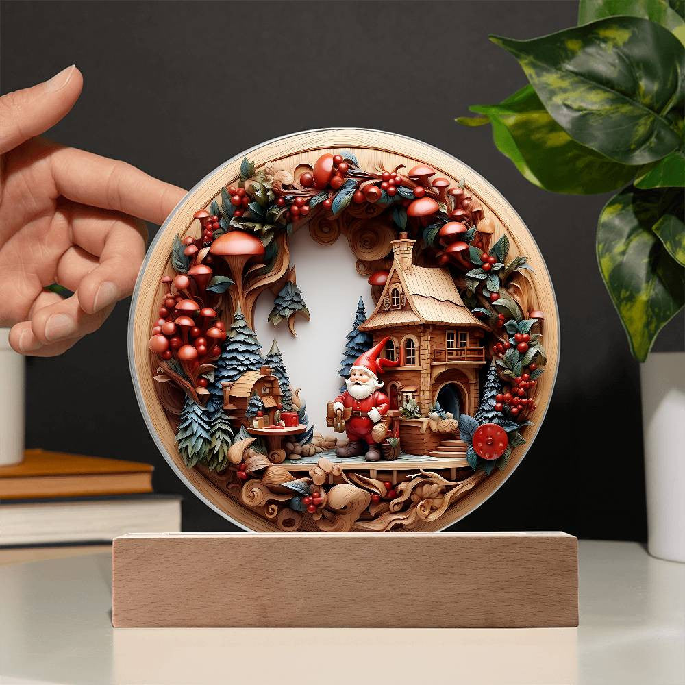 Christmas Gnome Plaque and Ornament