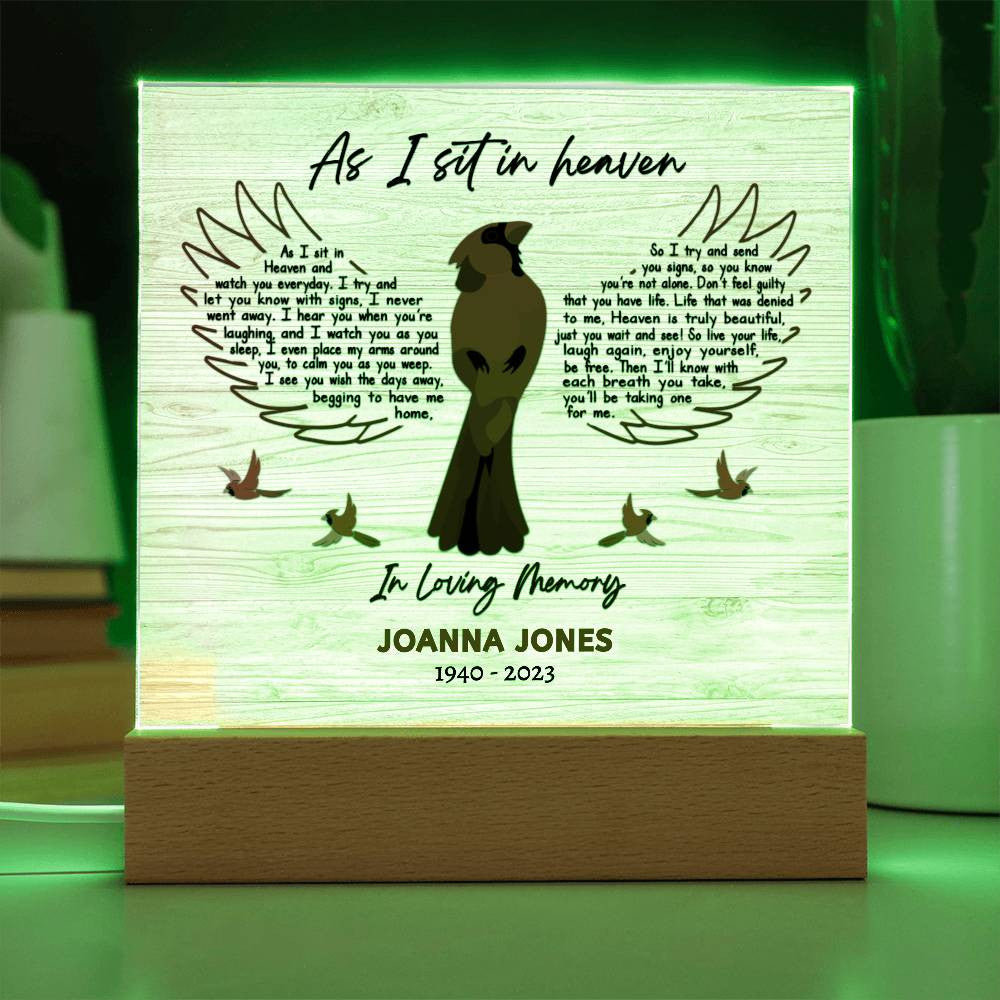 Cardinal Remembrance LED Plaque and Ornament