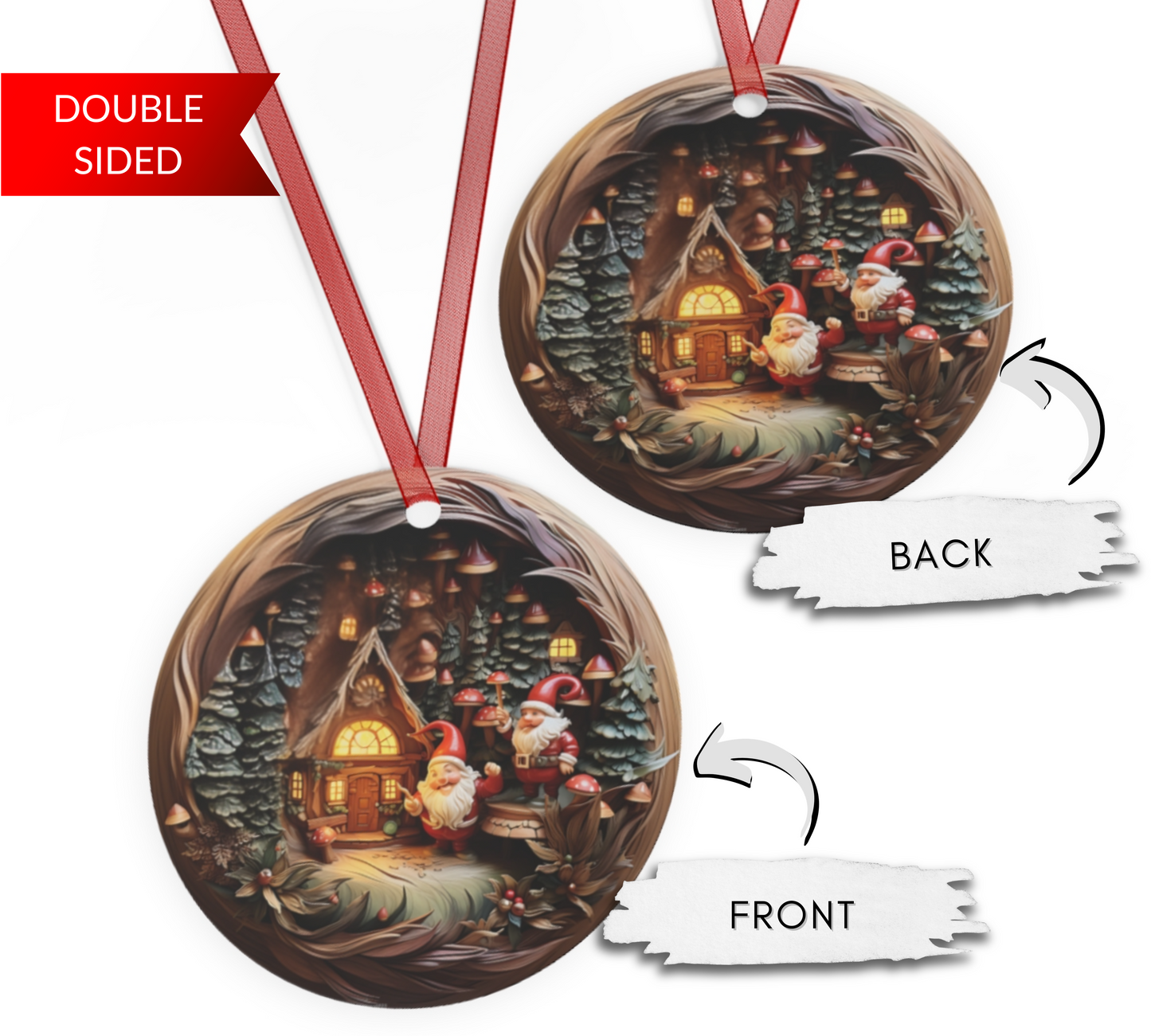 3D Christmas Gnomes Plaque and Ornament