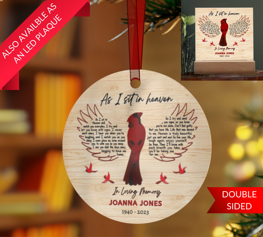 Cardinal Remembrance LED Plaque and Ornament