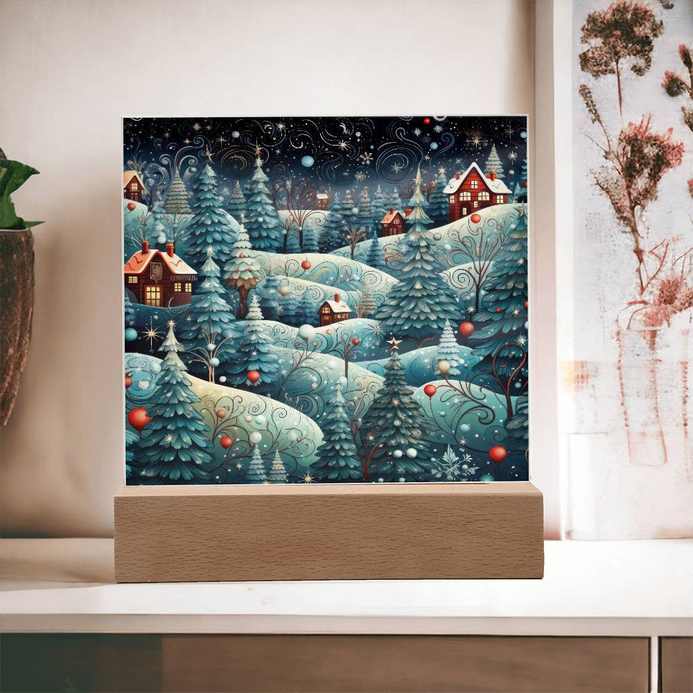 Christmas Town LED Plaque