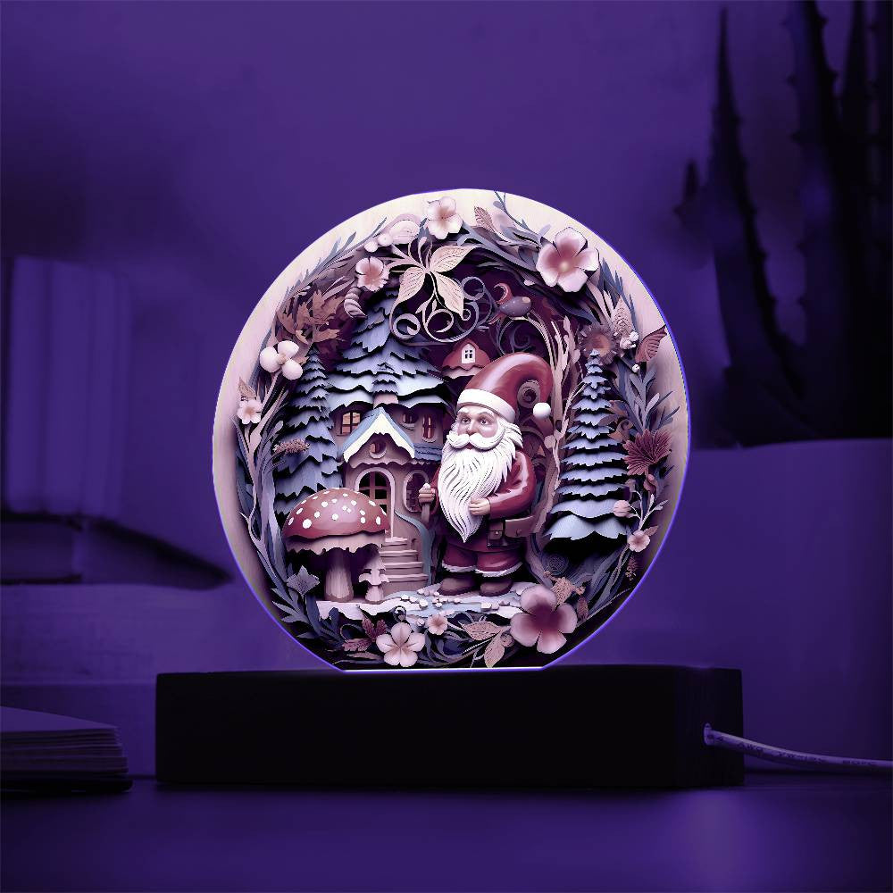 3D Santa Gnome Plaque and Ornament