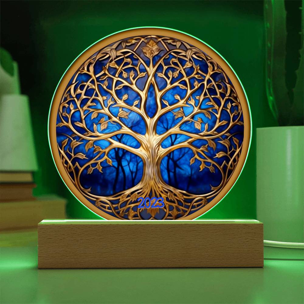 Stained Glass Style Tree of Life Plaque