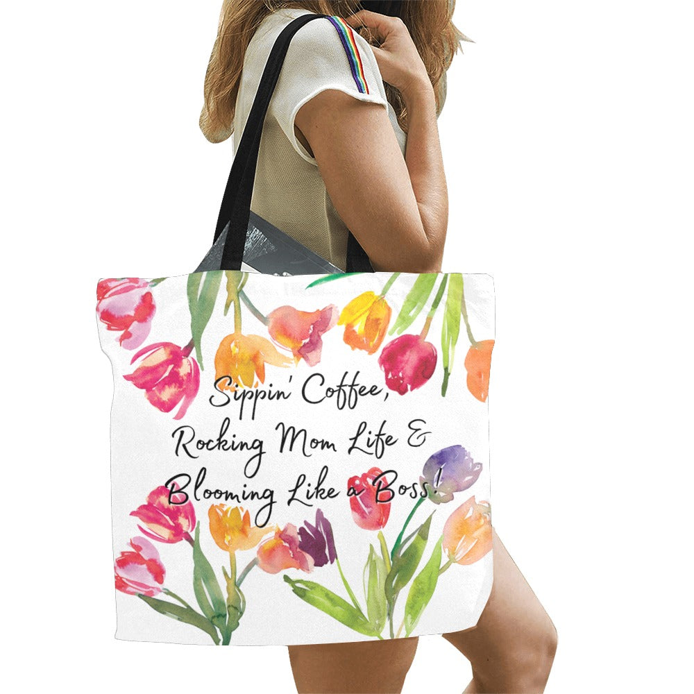 Sippin Coffee Tulip Tote Bag (Large)