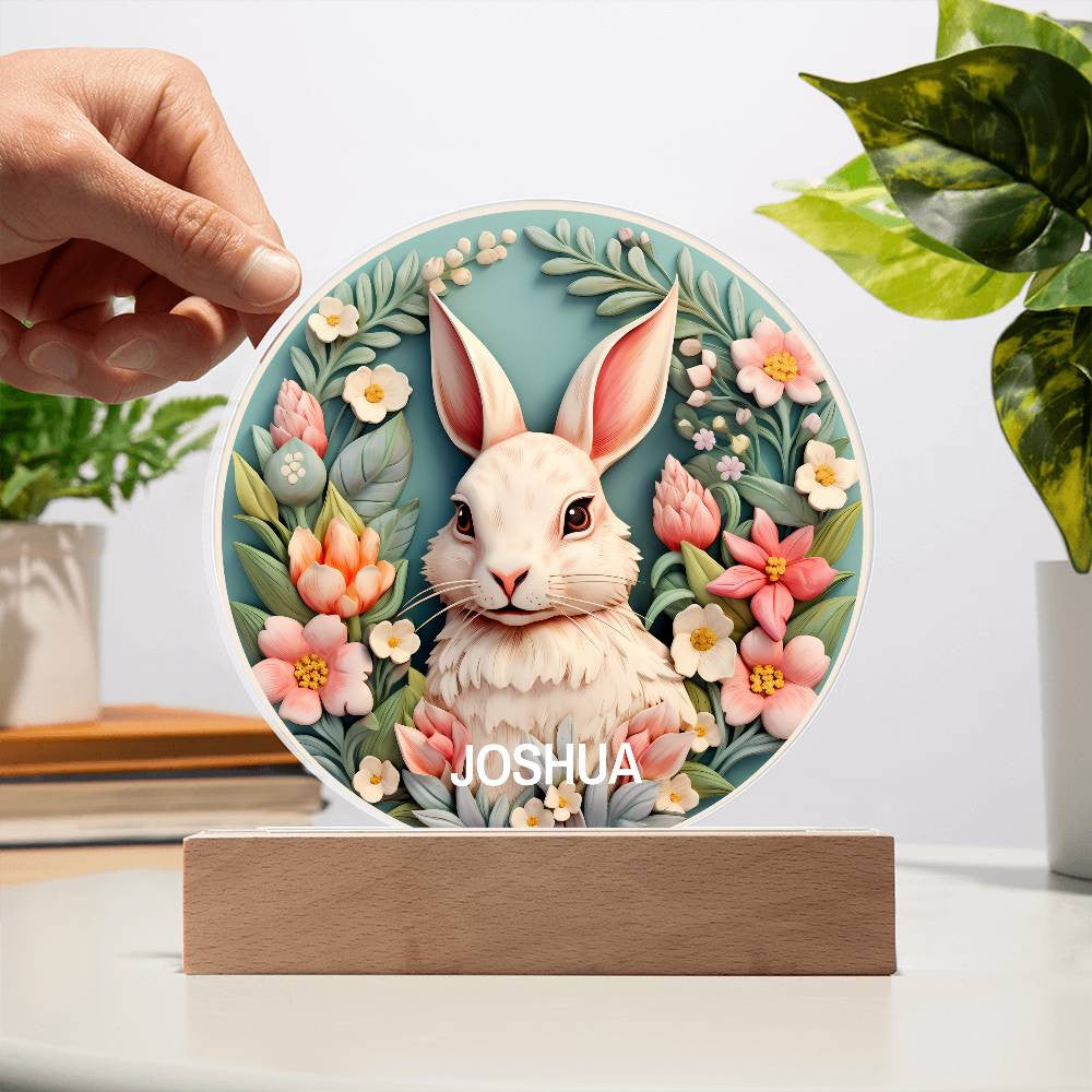 Personalized 3D Look Baby First Easter Night Light Plug In