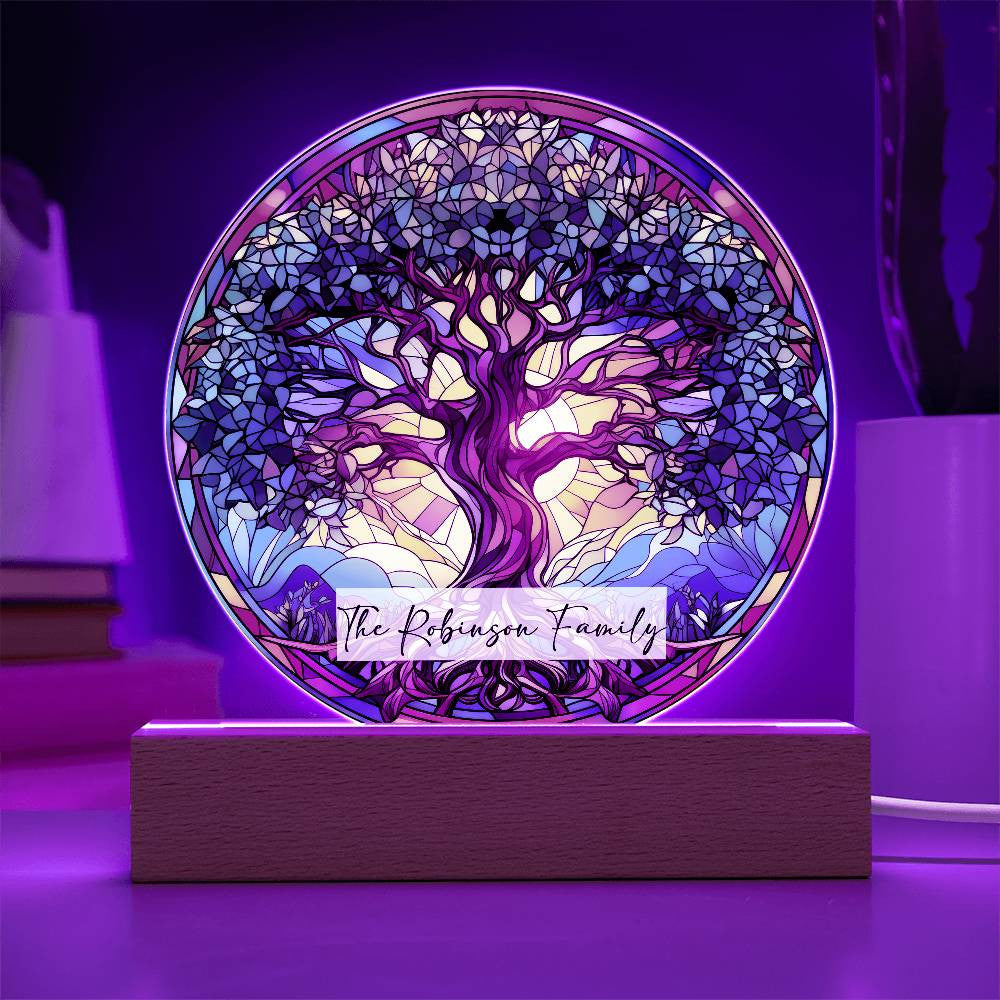 Tree of Life Stained Glass Style Plaque