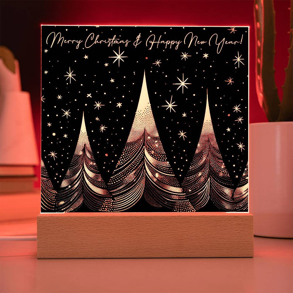 Black and Gold Christmas Trees Plaques