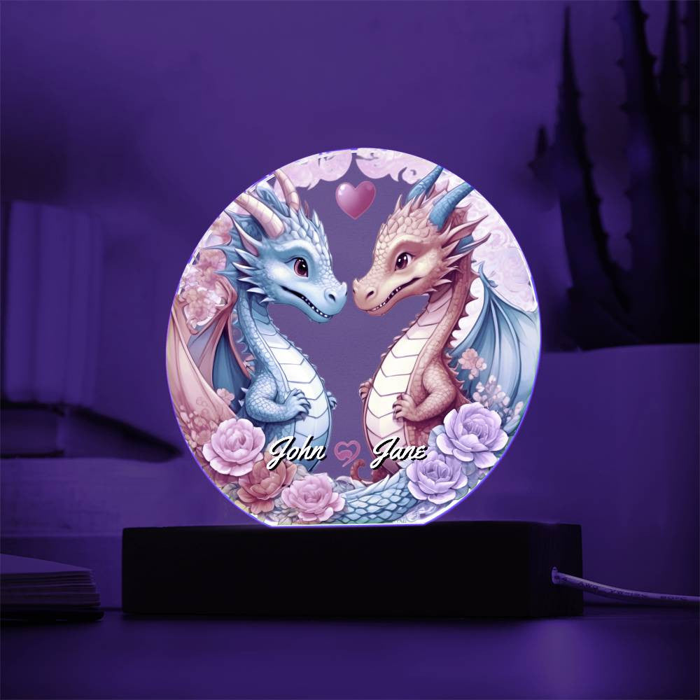 Personalized Loving Dragons Plaque