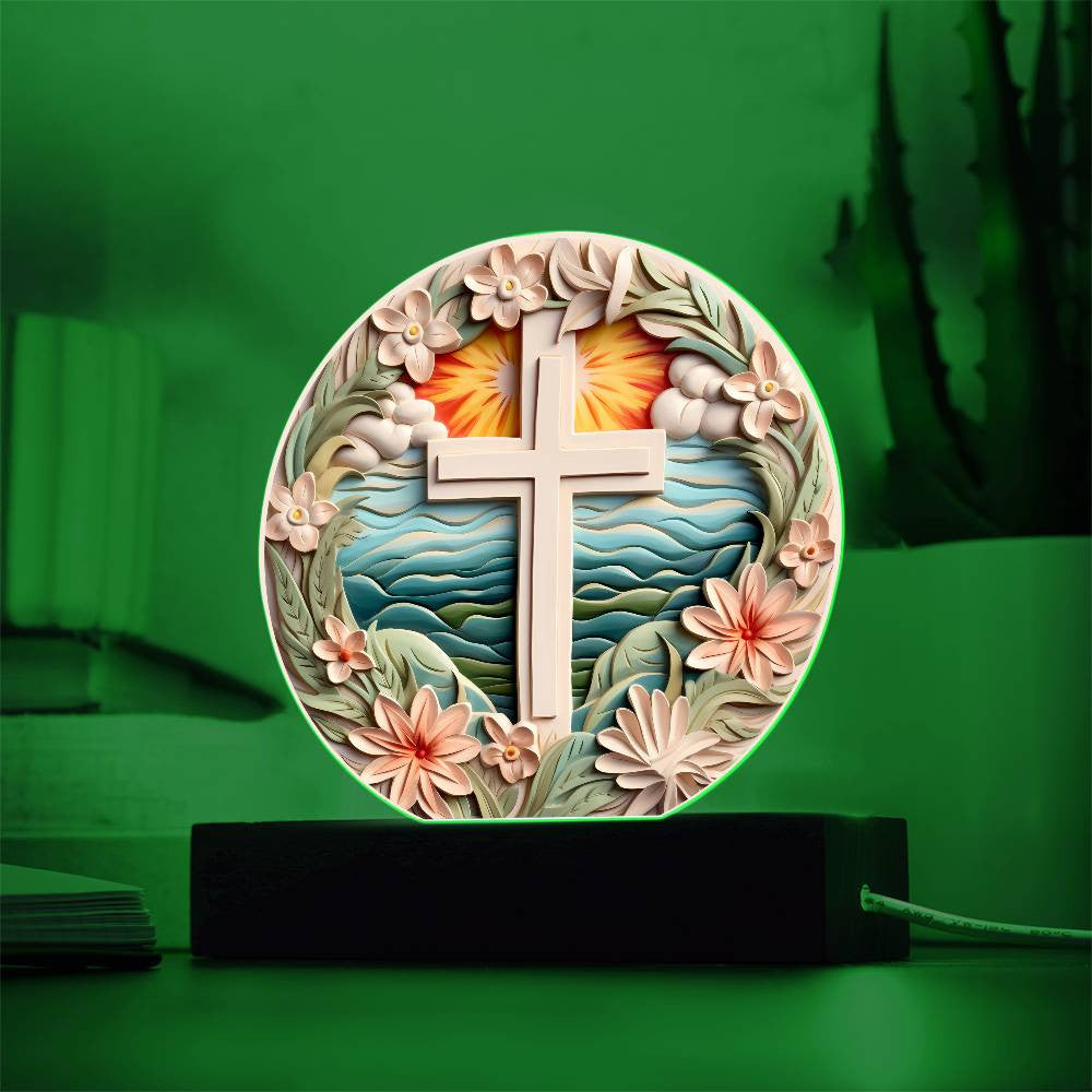 3D Look Traditional Catholic Cross Acrylic Plaque