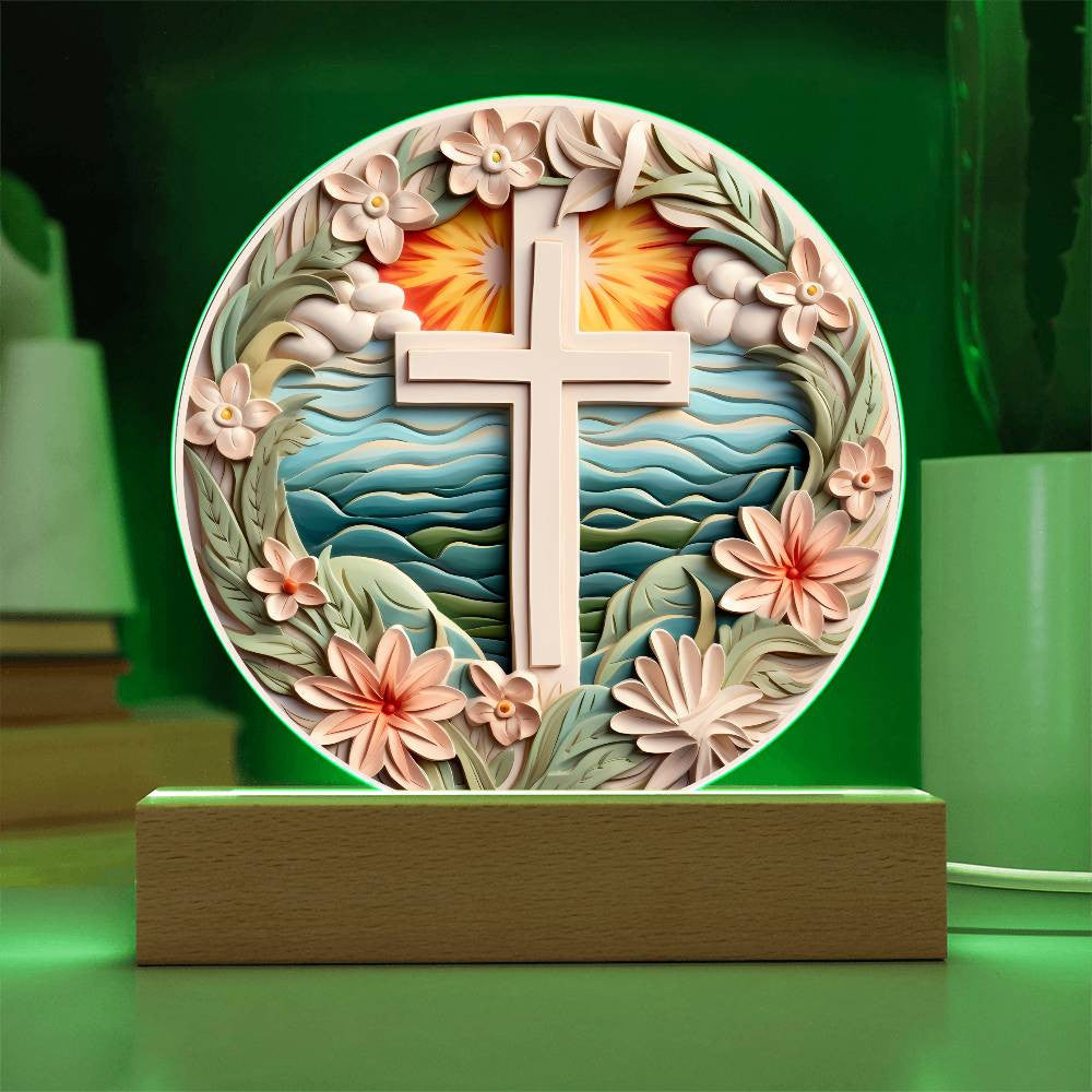 3D Look Traditional Catholic Cross Acrylic Plaque