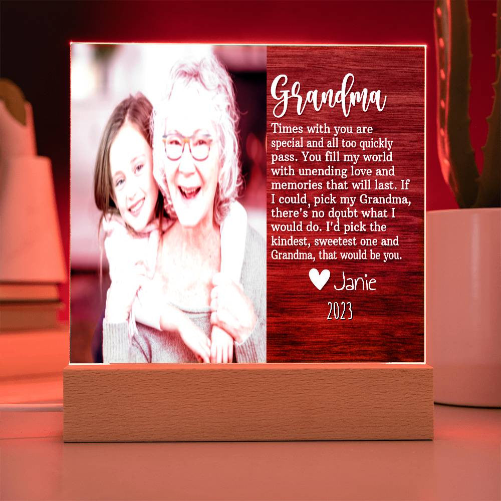 Personalized Grandma Acrylic Plaque and Ornament