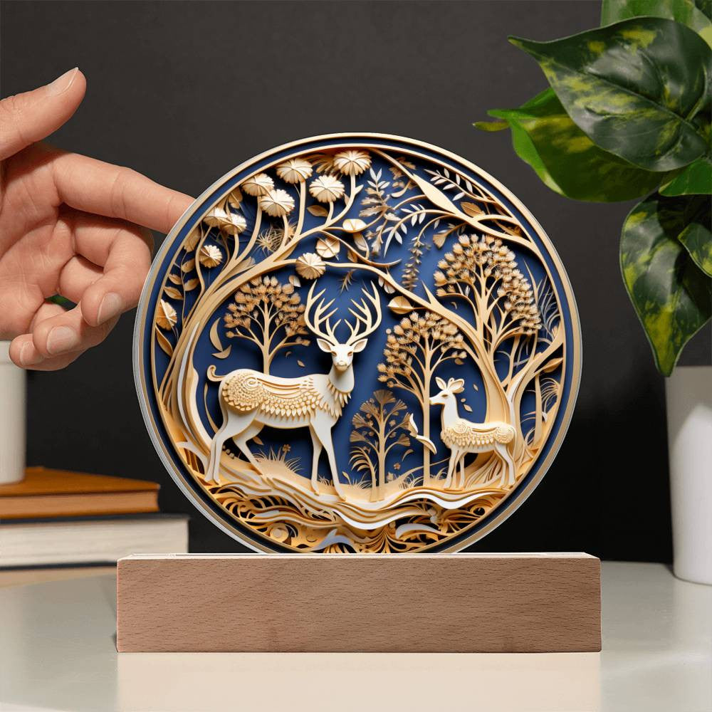 3D Reindeer LED Plaque or Double Sided Ornament