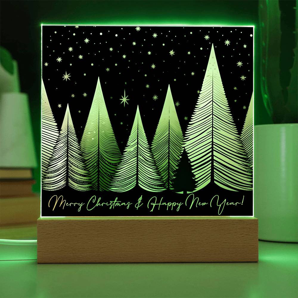 Black and Gold Christmas Trees Plaques